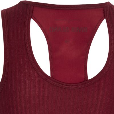 Girls red woven racer back vest